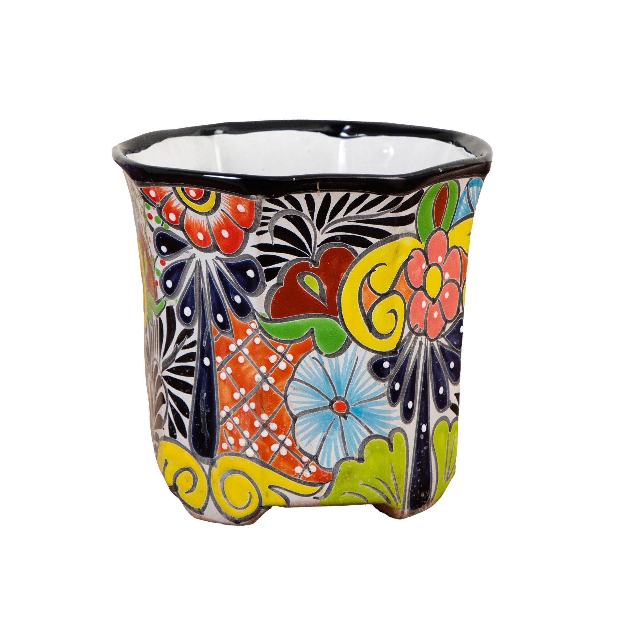10" Handmade Mexican Talavera Ceramic Planter